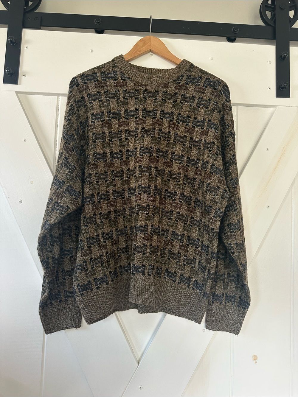 Vintage Towncraft Sweater Mens Basketweave Crewneck 90s
